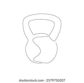 Kettlebell continuous line. Continuous one line drawing kettlebell for exercise. Gym, fitness concept. Single line drawing