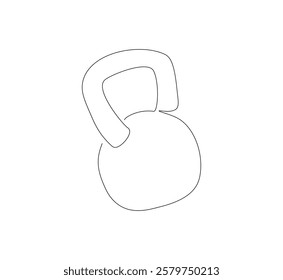 Kettlebell continuous line. Continuous one line drawing kettlebell for exercise. Gym, fitness concept. Single line drawing