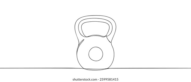 Kettlebell continuous line. Continuous one line drawing of kettlebell for exercise. vector illustration.