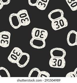 kettlebell doodle seamless pattern background