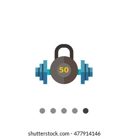 Kettlebell and dumbbell flat icon