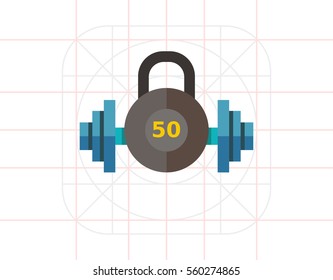 Kettlebell and dumbbell Icon