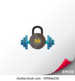 Kettlebell and dumbbell Icon