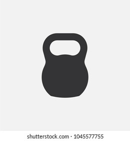 Kettlebell or dumbbell. Simple shape vector icon