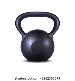 Kettlebell oder Hantel-Vektorbild. Waage Training Equipment Clip Art. Dumbell-Zeichen für kraftvolles Heben. Banner mit Wasserglocke zum Wiegen. Bodybuilder-Übungsgerät. Sport und Stärke Thema.