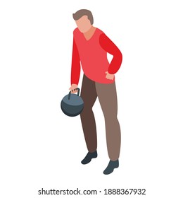 Kettlebell Aufwandssymbol. Isometrisch für Kettlebell Anstrengung Vektorsymbol für Webdesign einzeln auf weißem Hintergrund