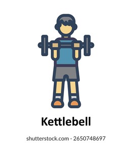 Kettlebell exercise Vector Icon which can easily modify or edit
