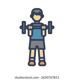 Kettlebell exercise Vector Icon which can easily modify or edit

