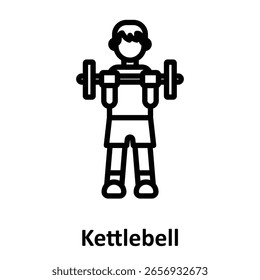 Kettlebell exercício Vetor Ícone que pode facilmente modificar ou editar

