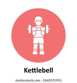 Kettlebell exercise Vector Icon which can easily modify or edit

