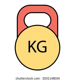 kettlebell Fill inside vector icon which can easily modify or edit 
