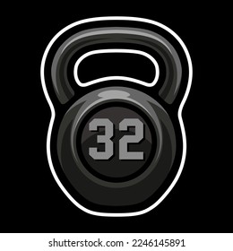 Kettlebell flaches Symbol. Dumbell. Werkzeug für Sport und Fitness. Sportgeräte.