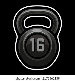 Icono plano de Kettlebell. Dumbbell, peso. Herramienta para deportes y fitness. Símbolo del gimnasio de equipamiento.