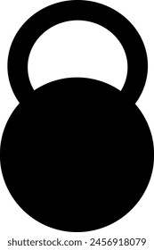 Kettlebell or girya weight training equipment flat vector icon for exercise apps and websites	