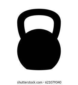 Kettlebell or girya weight training equipment flat vector icon for exercise apps and websites