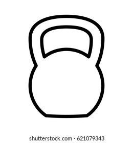 Kettlebell or girya weight training equipment flat vector icon for exercise apps and websites