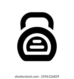kettlebell glyph icon. Strong and solid vector icon for websites, mobile interfaces, presentations, and visual branding. High quality and easy to edit.