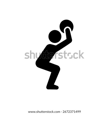 Kettlebell Goblet Squat Icon Isolated On White Background