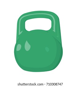 Kettlebell green realistic vector illustration isolated