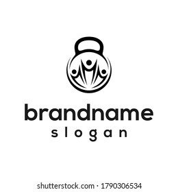 vector de diseño del logotipo del grupo kettlebell