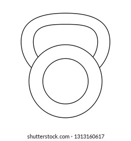 kettlebell gym equipment symbol black and white