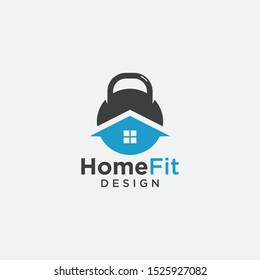 Kettlebell home logo icon template - vector