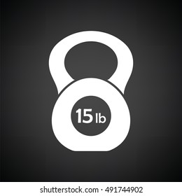 Kettlebell icon. Black background with white. Vector illustration.