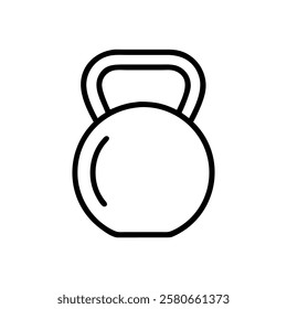 Kettlebell icon. Black linear icon of kettlebell for working out. Vector illustration