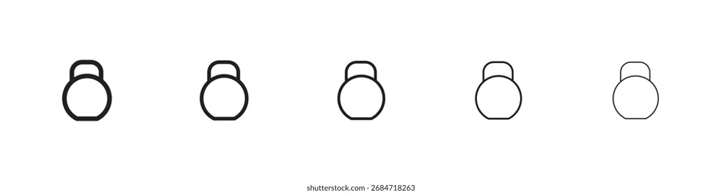 Signo de Vector blanco y negro del icono de Kettlebell