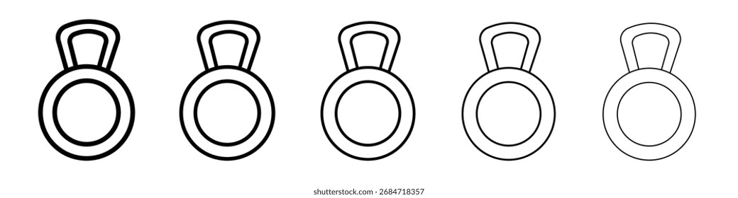 ícone de kettlebell sinal de vetor preto e branco