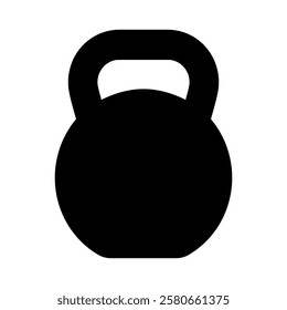 Kettlebell icon. Black icon of kettlebell for working out. Vector illustration