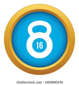 Kettlebell icon blue vector isolated on white background for any design