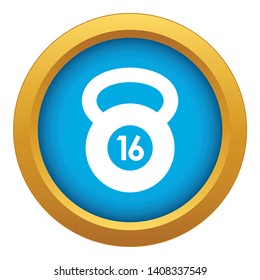 Kettlebell icon blue vector isolated on white background for any design