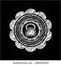 kettlebell icon with chalkboard texture