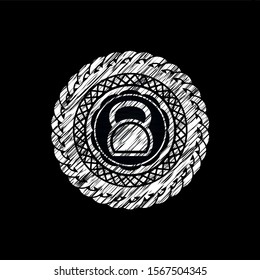 kettlebell icon with chalkboard texture