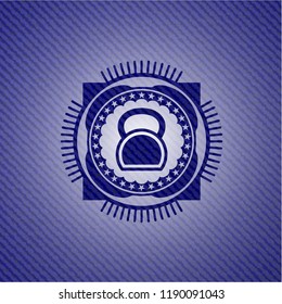 kettlebell icon with denim texture