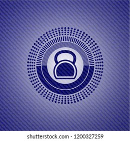 kettlebell icon with denim texture