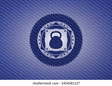 kettlebell icon with denim texture