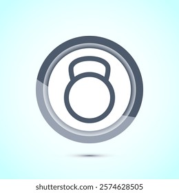 Kettlebell icon design illustration. Weight icon for weight lifting, fitness, and gym workouts. Gray color button design