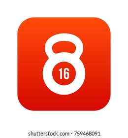 Kettlebell icon digital red for any design isolated on white vector illustration