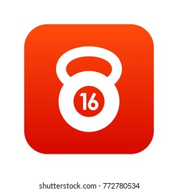 Kettlebell icon digital red for any design isolated on white vector illustration
