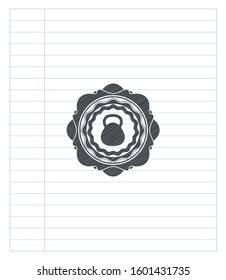 kettlebell icon draw with pencil effect. Vector Illustration. Detailed.