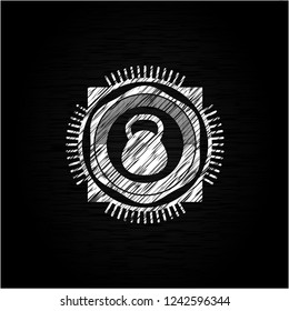 kettlebell icon drawn with chalkboard texture