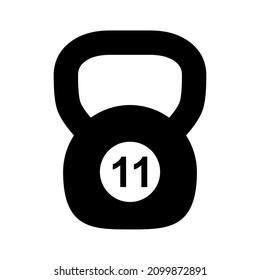 Kettlebell icon, fitness sport symbol, iron equipment vector illustration, workout heavy training web mark .