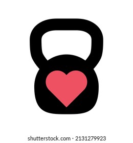 Kettlebell icon, fitness sport symbol, iron equipment vector illustration, workout heavy training web mark .