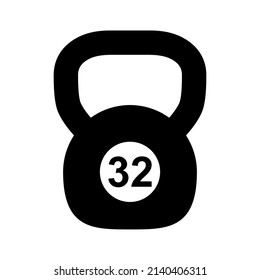 Kettlebell icon, fitness sport symbol, iron equipment vector illustration, workout heavy training web mark .