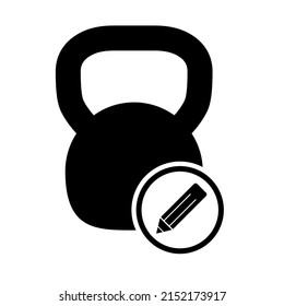 Kettlebell icon, fitness sport symbol, iron equipment vector illustration, workout heavy training web mark .