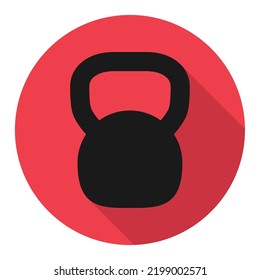 Kettlebell icon, fitness sport symbol, iron equipment vector illustration, workout heavy training web mark .