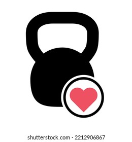 Kettlebell Icon, Fitness Sport Symbol, Iron Equipment Vector Illustration, Workout Heavy Training Web Mark .