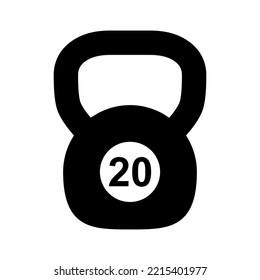 Kettlebell Icon, Fitness Sport Symbol, Iron Equipment Vector Illustration, Workout Heavy Training Web Mark .